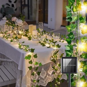 Solární světýlka s umělými listy břečťanu (5 m) | LEAFGLO