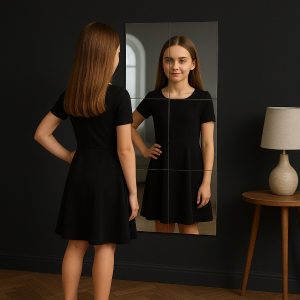 Samolepící zrcadla s HD čistotou (4 ks, 30x30 cm) | MIRRAZE